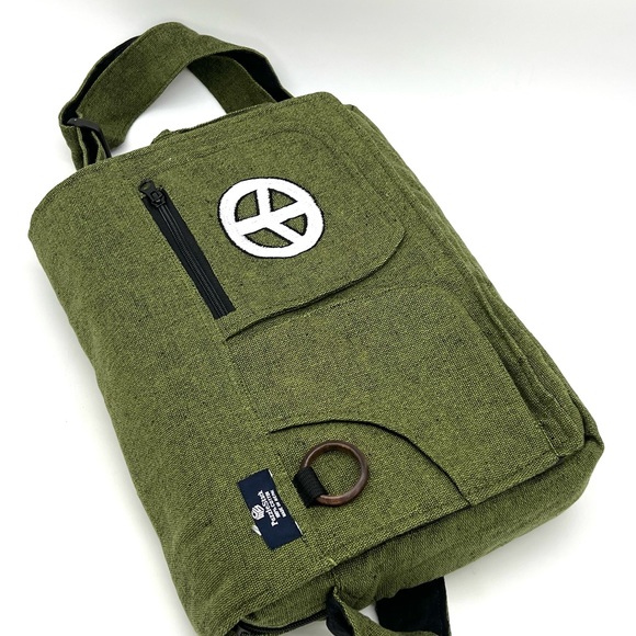 Multi pocket Cotton Embroidered Laptop Messenger Bag - Picture 9 of 15